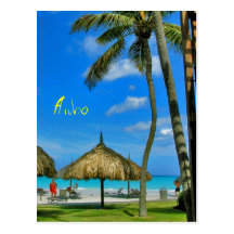 Carte postale de hutte d'Aruba Tiki