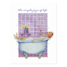 Carte postale de joie de baignoire