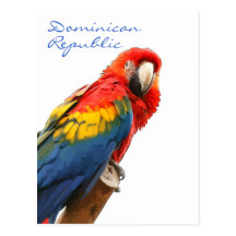 Carte postale de la République Dominicaine d'ara d