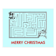 Carte postale de labyrinthe de Noël