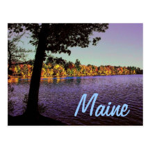Carte postale de lac maine