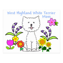 Carte postale de maman de Terrier blanc de montagn
