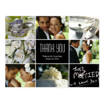 Carte postale de Merci de collage de mariage
