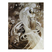 Carte postale de Mucha : Illustration de Le Pater