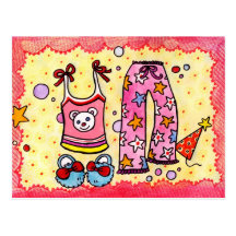 Carte postale de partie de pyjama