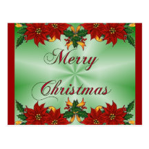 Carte postale de poinsettia de Joyeux Noël