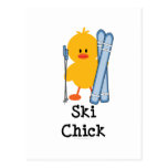 Carte postale de poussin de ski