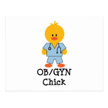 Carte postale de poussin d'OB/GYN