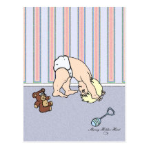 Carte postale de saut périlleux de bébé