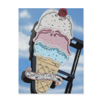 Carte postale de signe de crème glacée de tornades