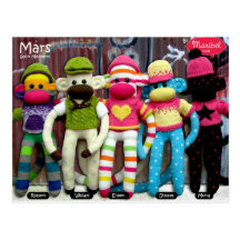 Carte postale de singe de chaussette de Mars - gra