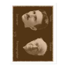 Carte postale de Tesla V/S Edison