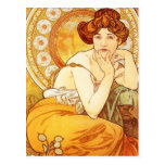 Carte postale de topaze d'Alphonse Mucha