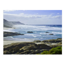 Carte postale de vue de plage de lumières