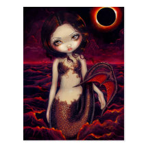 Carte postale "d'éclipse de sirène"