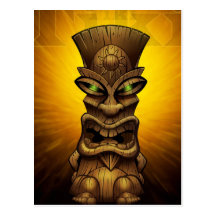 Carte postale d'illustration de Tiki