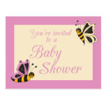 Carte postale d'invitation de baby shower de papil