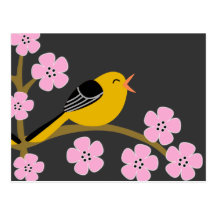 Carte postale d'oiseau de ressort