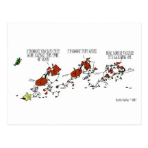 Carte postale drôle de bande dessinée de Noël de c