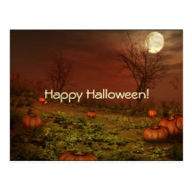 Carte postale éffrayante de scènes de Halloween