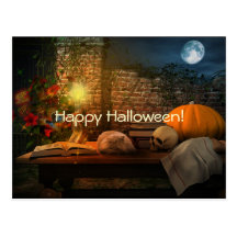 Carte postale éffrayante de scènes de Halloween