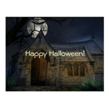 Carte postale éffrayante de scènes de Halloween