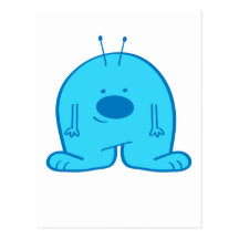 Carte postale étrangère bleue potelée