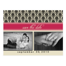 CARTE POSTALE : Fuschia baroque 2-Photo font gagne