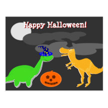 Carte postale heureuse de dinosaures de salutation