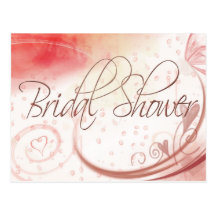 Carte postale nuptiale en pastel molle de douche