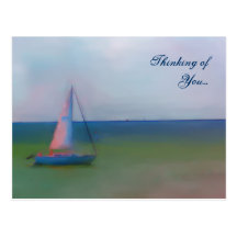 Carte postale - pensant à vous (peinture de bateau