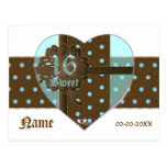 Carte postale réunie douée de coeur de sweet sixte