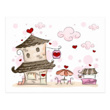 Carte postale romantique de café