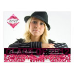 Carte postale rose à la mode d'obtention du diplôm