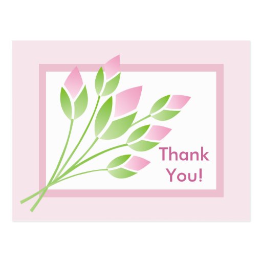 Carte postale rose de Merci de bourgeons