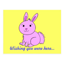 Carte postale rose mignonne de lapin