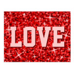 Carte postale rouge de "AMOUR" de tape-à-l'oeil