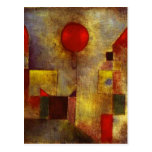 Carte postale rouge de ballon de Paul Klee