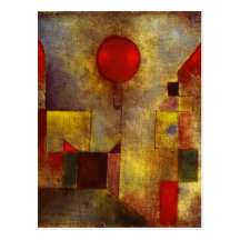 Carte postale rouge de ballon de Paul Klee