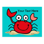 Carte postale trop mignonne de coutume de crabe