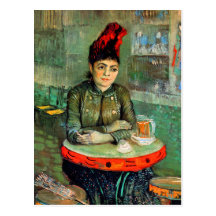 Carte postale : Van Gogh - femme en café
