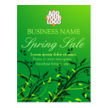 Carte postale verte d'affaires de vente de ressort