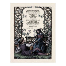 Carte postale victorienne de "amour" de Coleridge