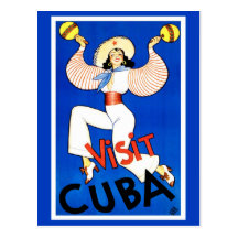 Carte postale vintage du "Cuba de visite" d'affich