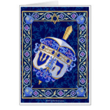 Carte pour notes de Hanoukka Dreidel