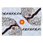 Carte pour notes orange de Sun de fleur