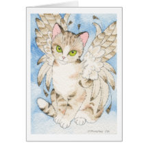 Carte pour notes personnalisable d'ange de chat ti