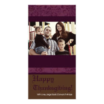 carte pourpre de thanksgiving de PHOTO de feuillag Photocarte Customisée