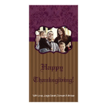 carte pourpre de thanksgiving de PHOTO de feuillag Carte Avec Photo