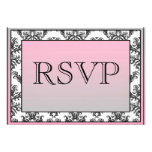 Carte rêveuse de la damassé RSVP - rose Faire-part